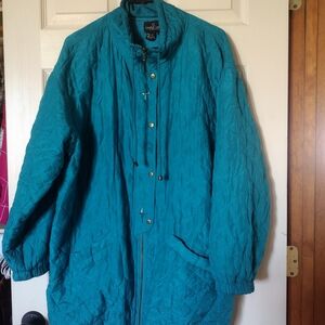 Carole Little Teal Turquoise Silk Vintage Jacket